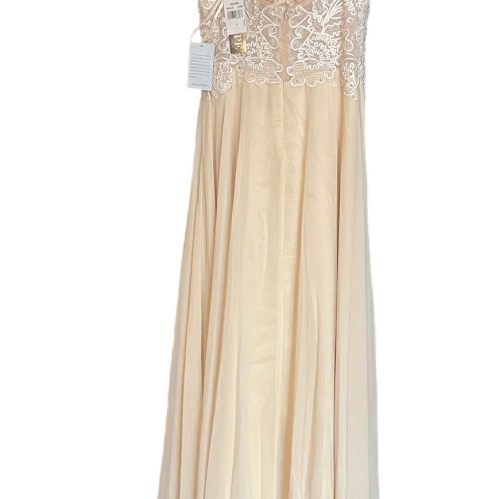 Xscape Cream embellished Gowns long cream dress - Picture 6 of 7